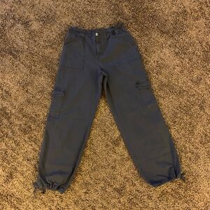 Casual Dark Grey Cargo Pants